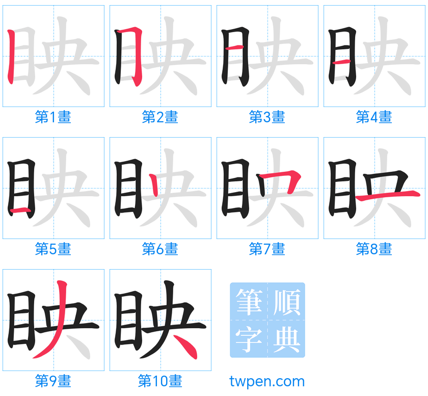 “「眏」的筆畫”