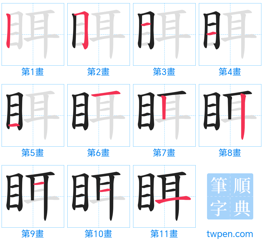 “「眲」的筆畫”