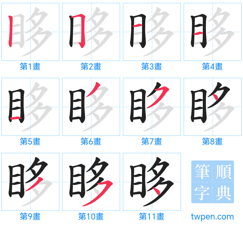 “「眵」的筆畫”