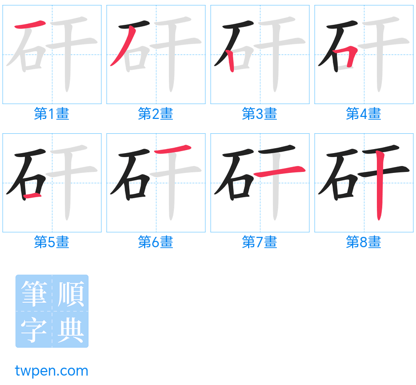 “「矸」的筆畫”