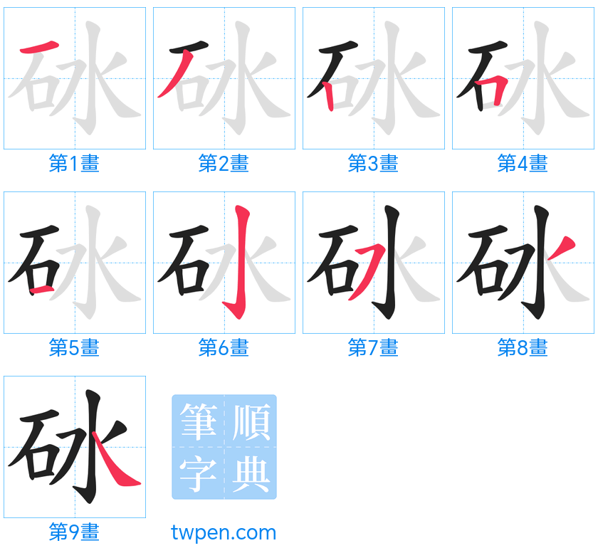 “「砅」的筆畫”