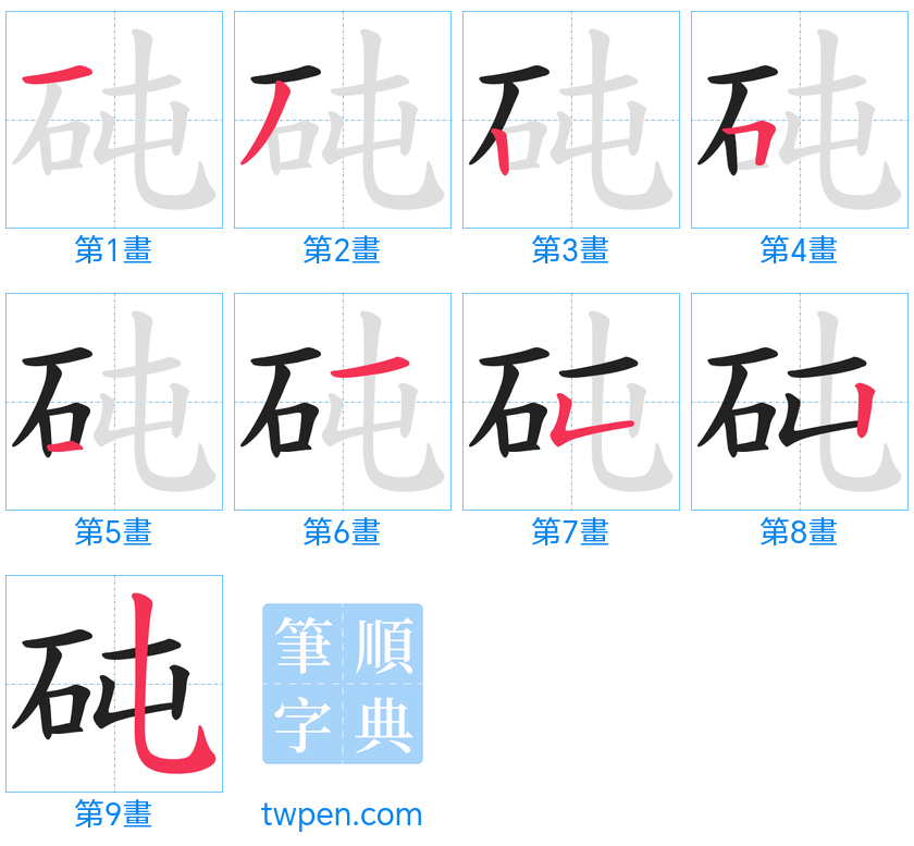 “「砘」的筆畫”