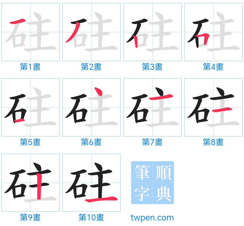 “「砫」的筆畫”