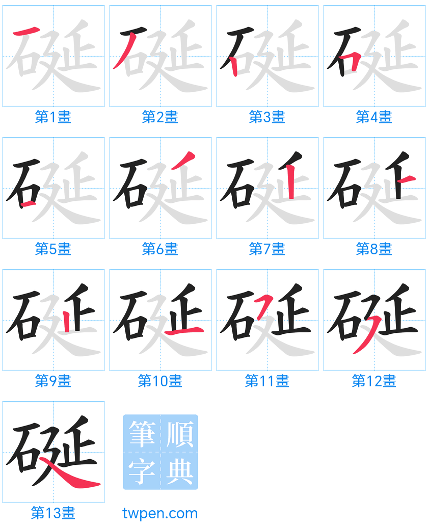 “「硟」的筆畫”