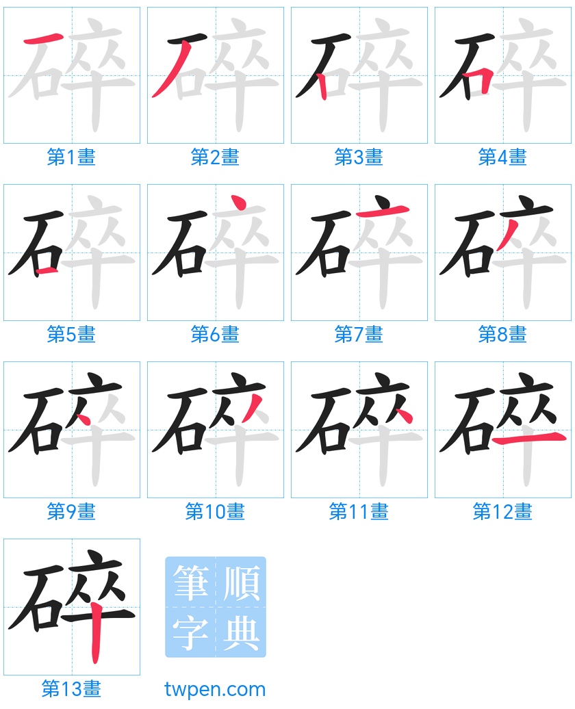 “「碎」的筆畫”