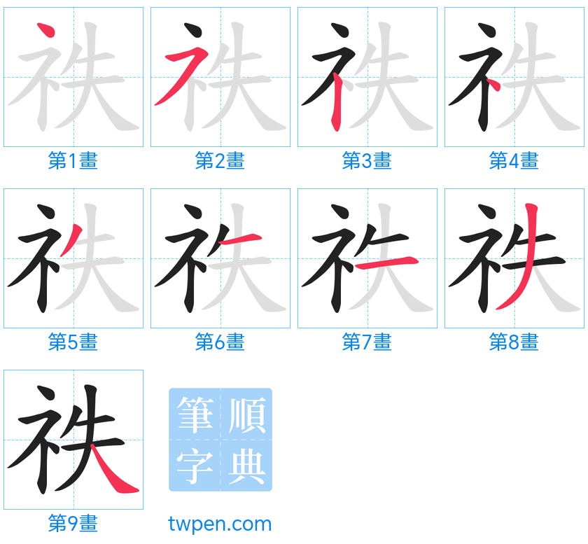 “「祑」的筆畫”