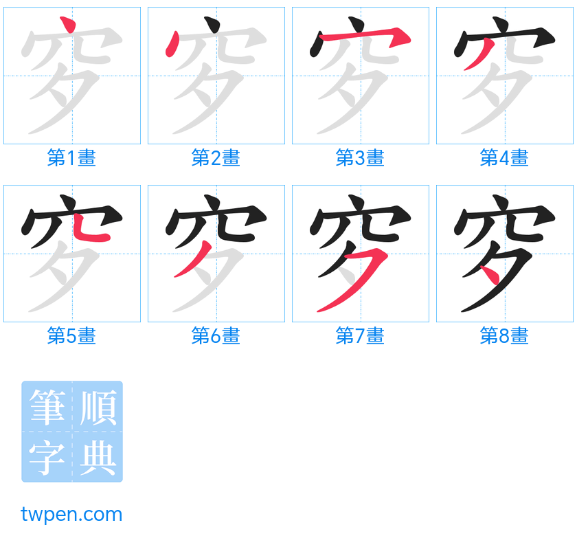 “「穸」的筆畫”