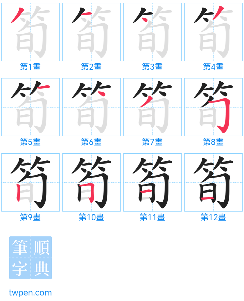 “「筍」的筆畫”