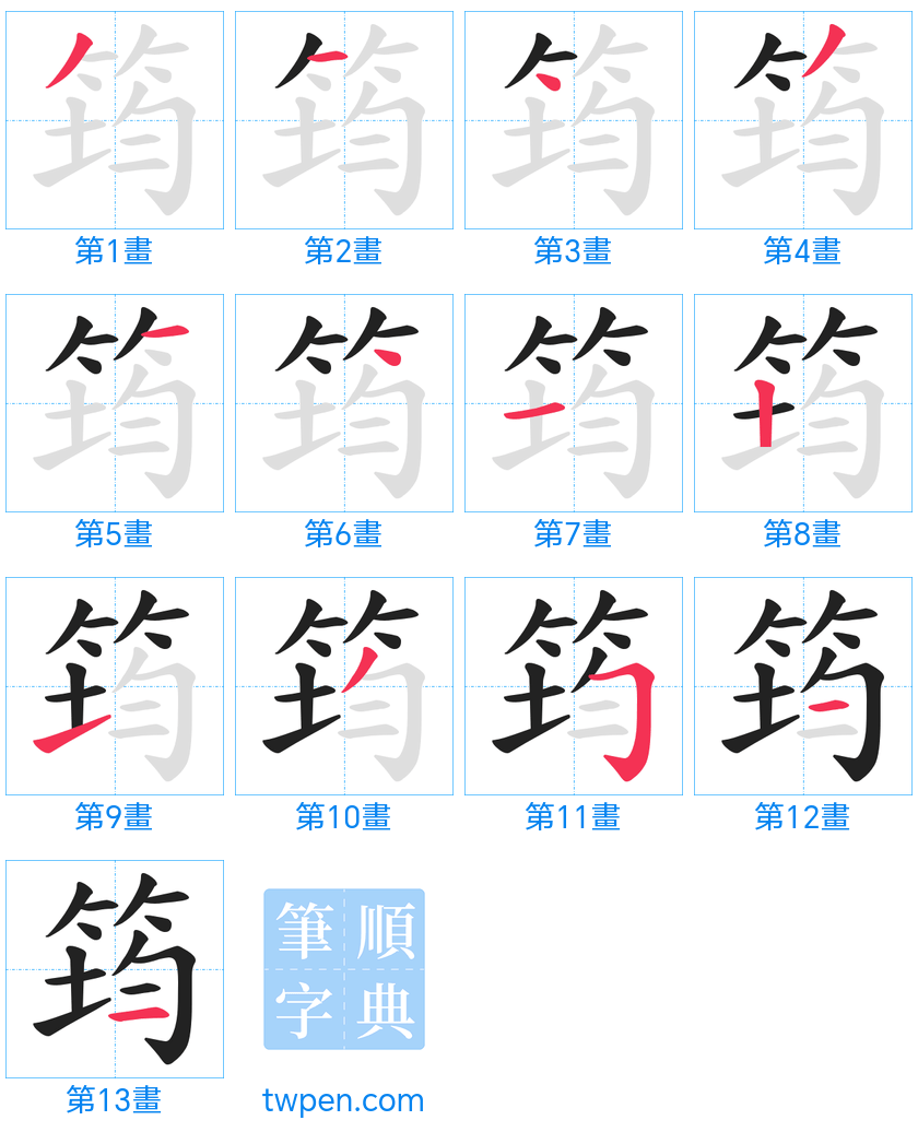 “「筠」的筆畫”