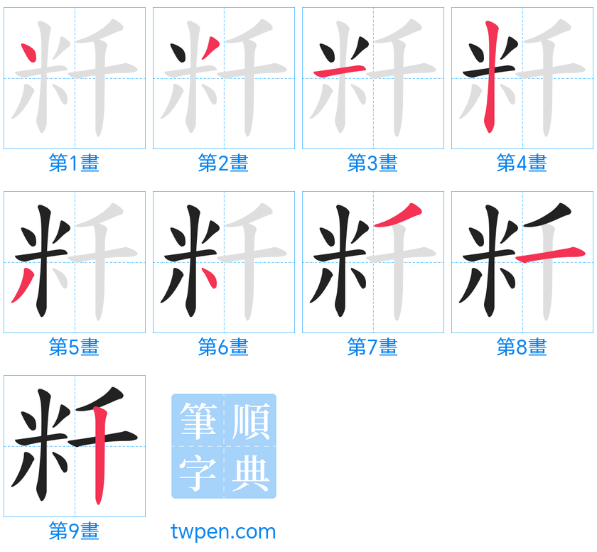 “「粁」的筆畫”