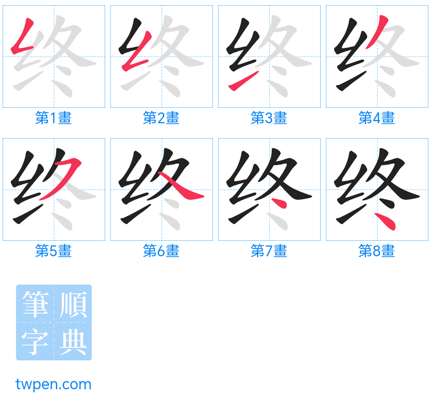 “「终」的筆畫”