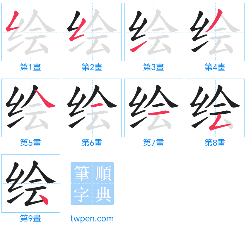 “「绘」的筆畫”