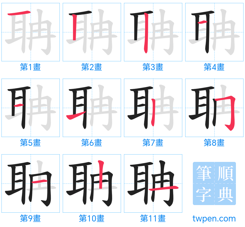 “「聃」的筆畫”