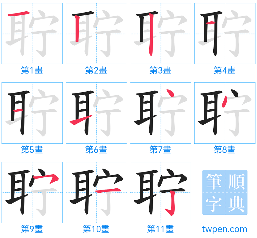 “「聍」的筆畫”