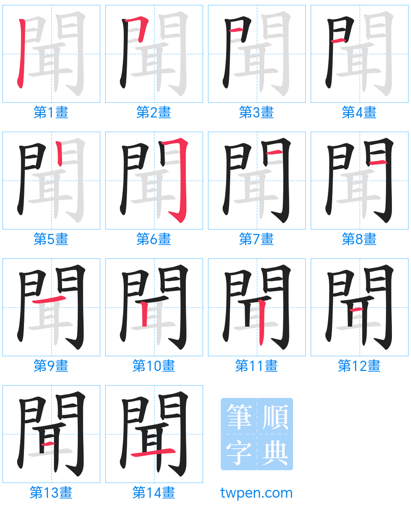 “「聞」的筆畫”