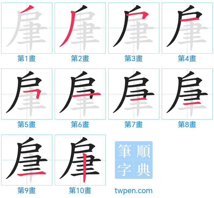 “「肁」的筆畫”