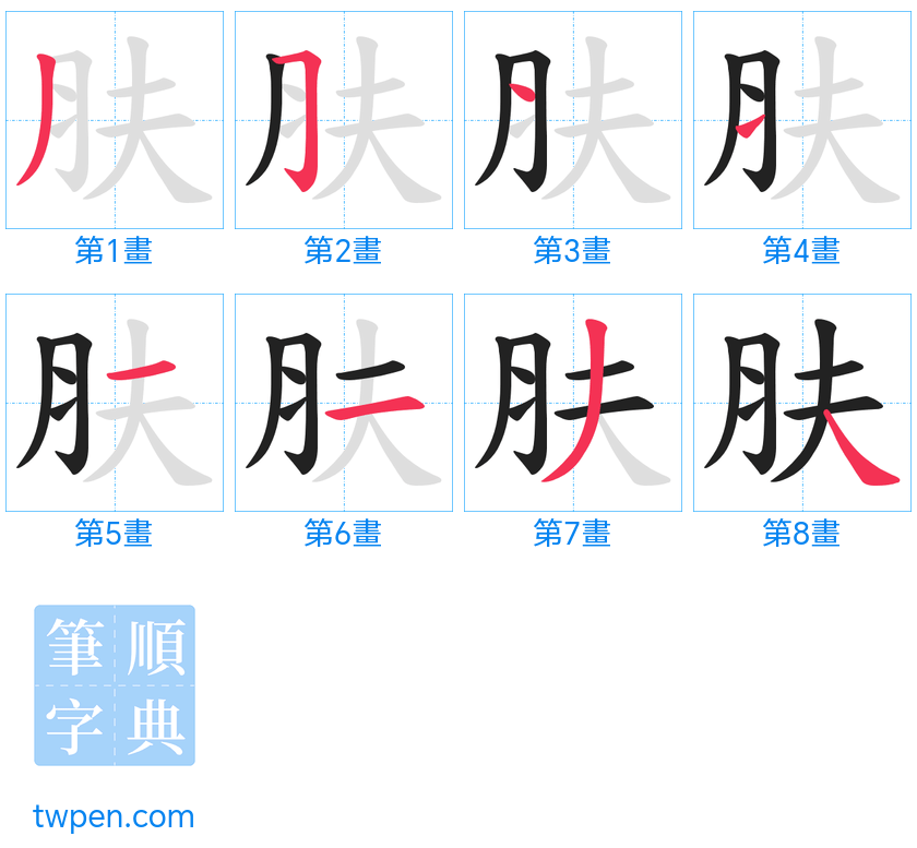 “「肤」的筆畫”