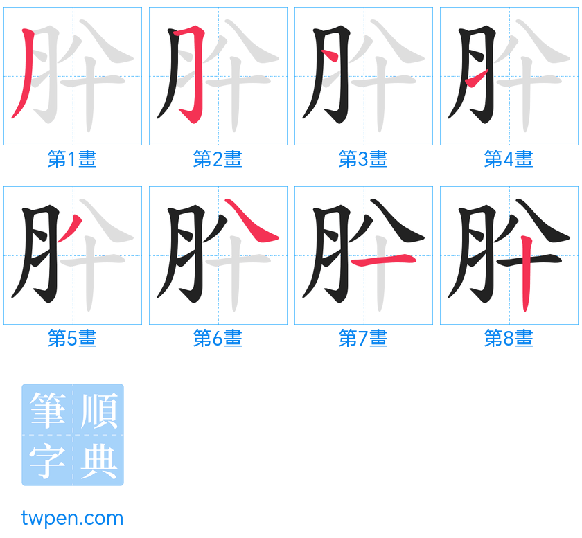 “「肸」的筆畫”