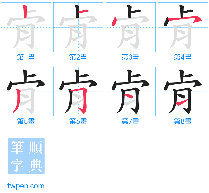 “「肻」的筆畫”