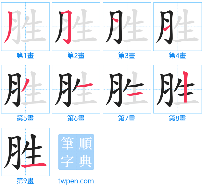 “「胜」的筆畫”