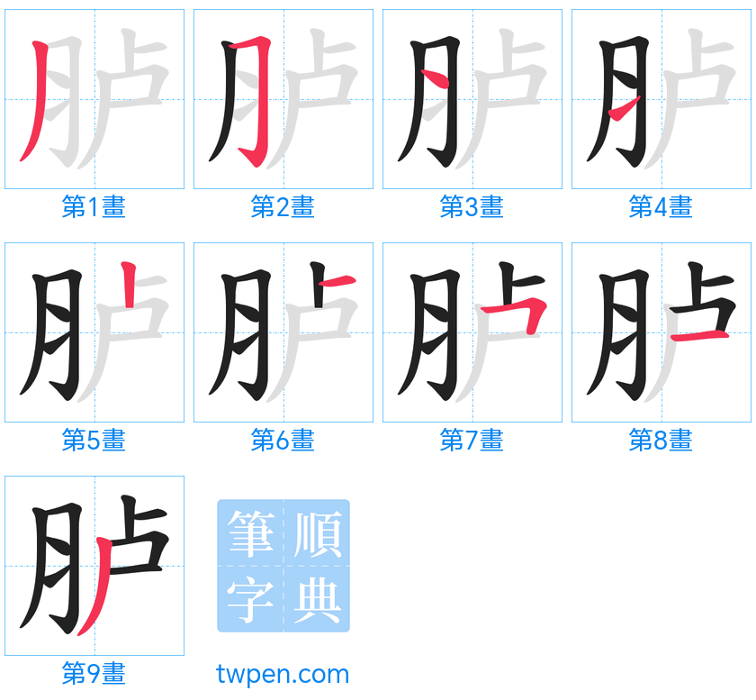 “「胪」的筆畫”