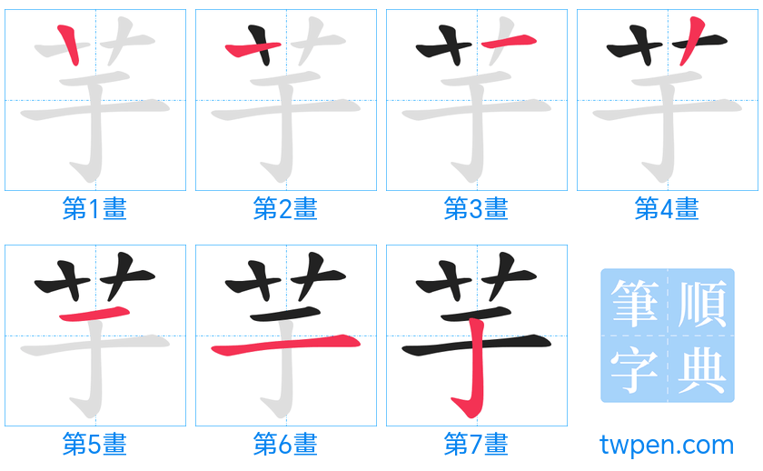 “「芋」的筆畫”