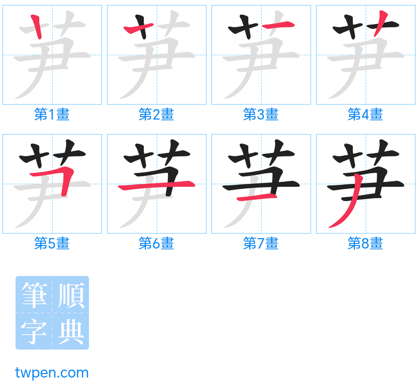 “「芛」的筆畫”