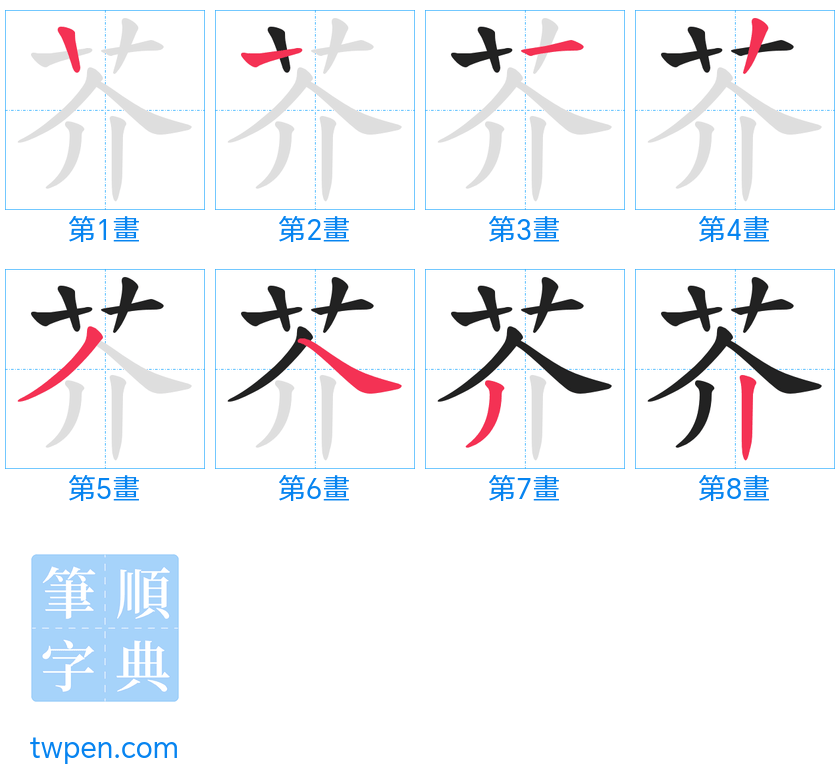 “「芥」的筆畫”