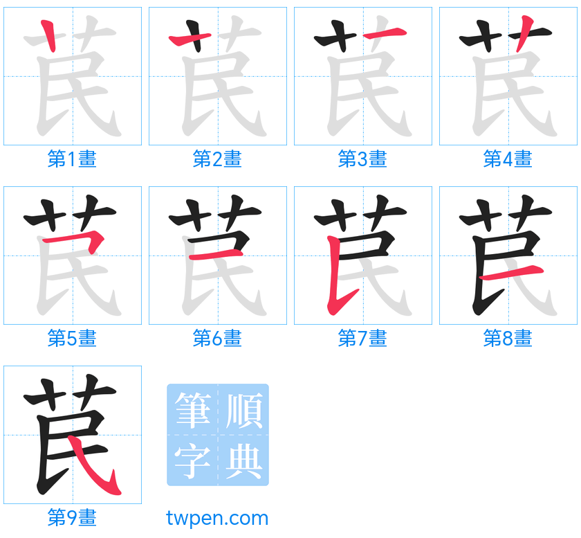 “「苠」的筆畫”