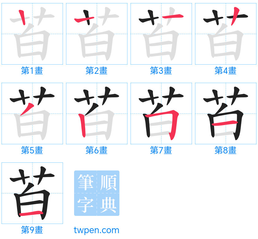 “「苩」的筆畫”