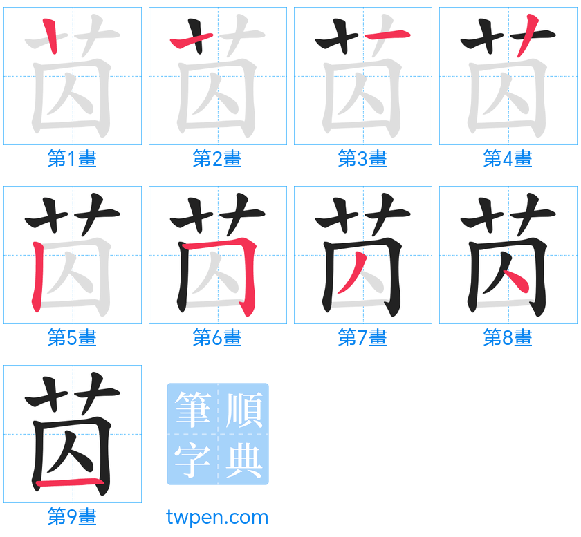 “「苬」的筆畫”