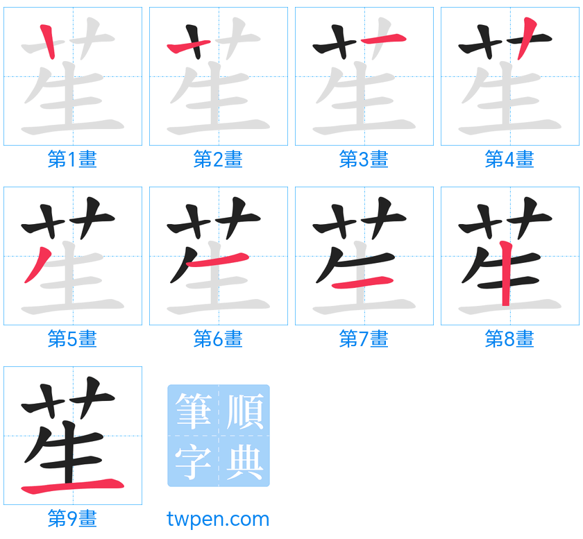 “「苼」的筆畫”