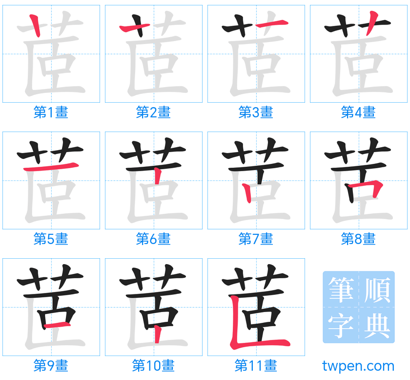 “「茝」的筆畫”