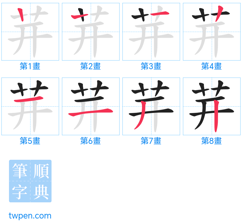 “「茾」的筆畫”