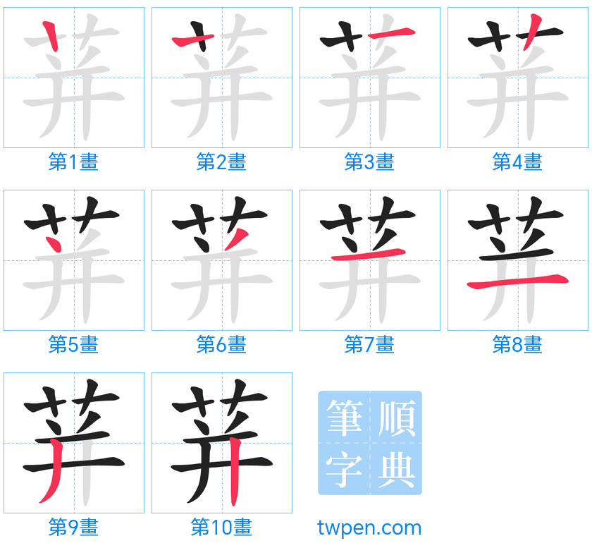 “「荓」的筆畫”