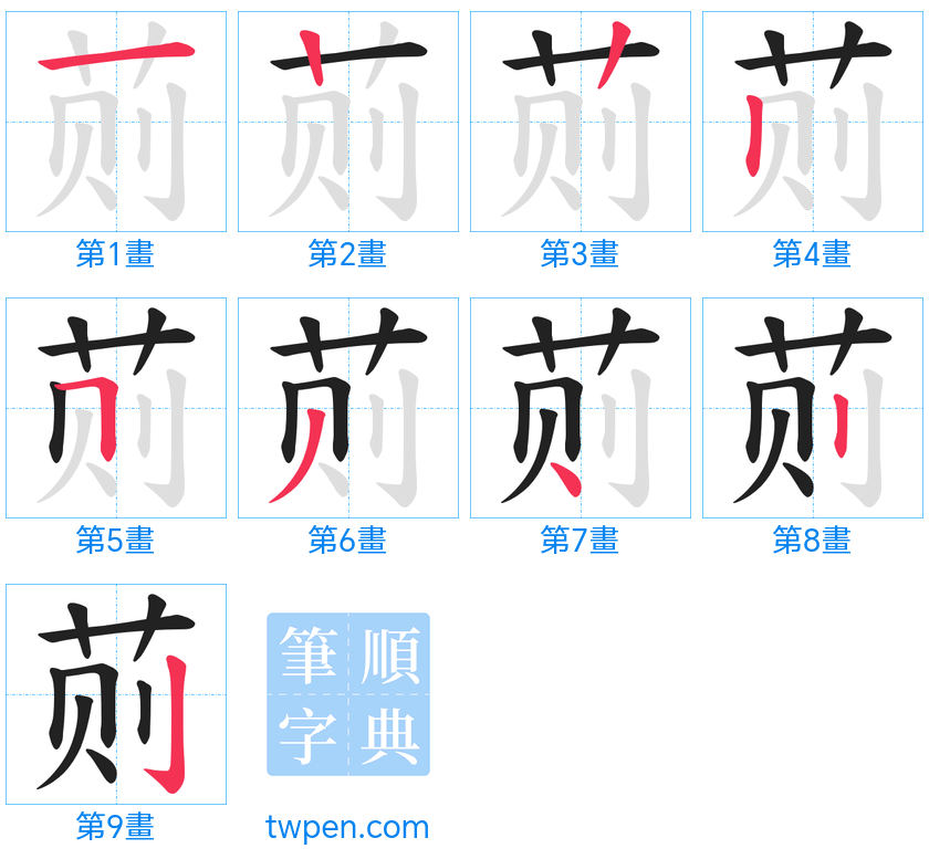 “「荝」的筆畫”