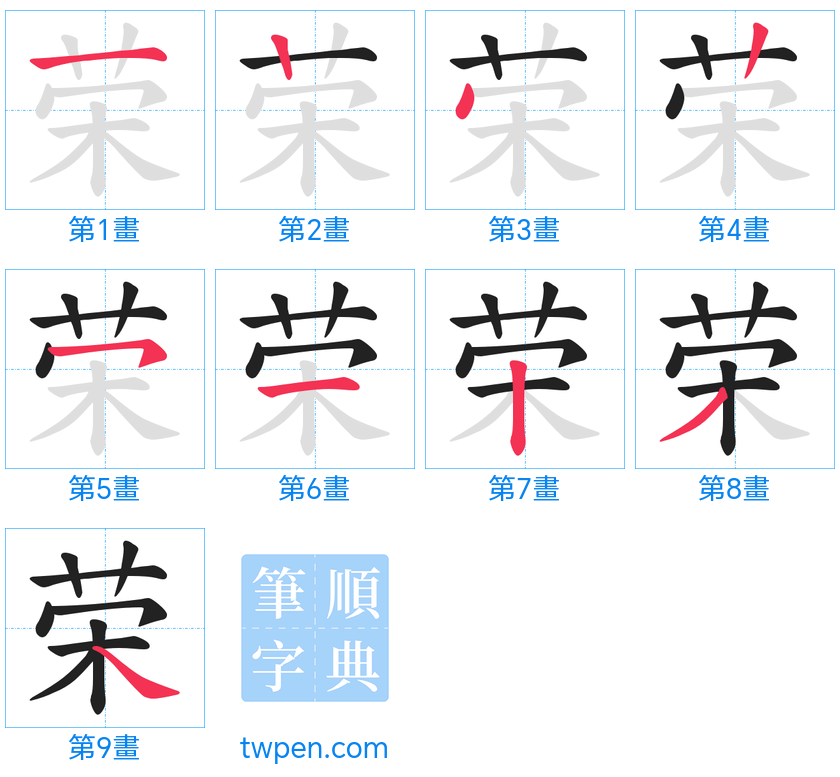 “「荣」的筆畫”