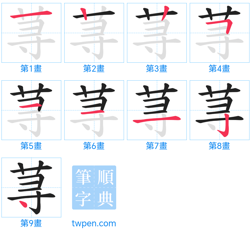 “「荨」的筆畫”