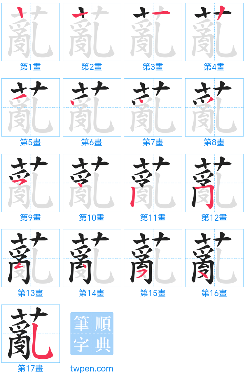 “「薍」的筆畫”