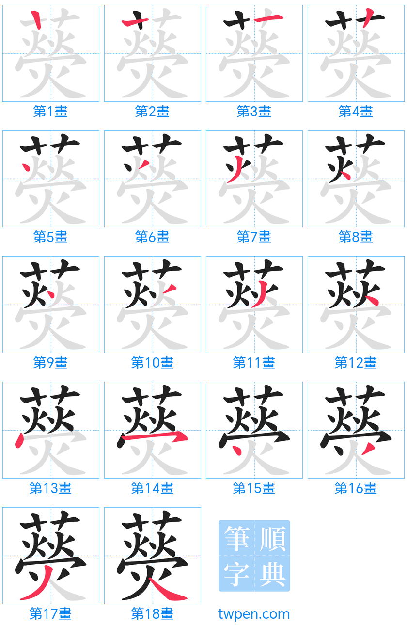 “「藀」的筆畫”