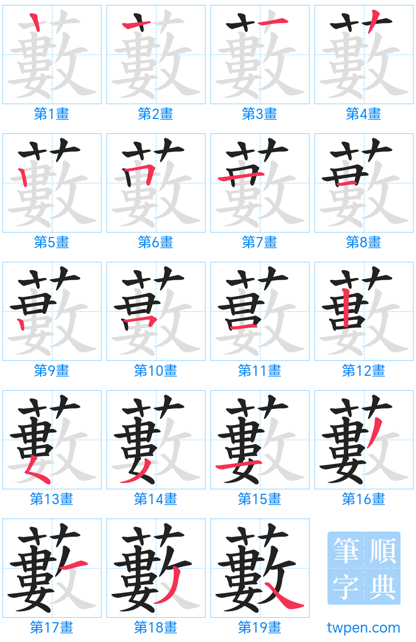 “「藪」的筆畫”