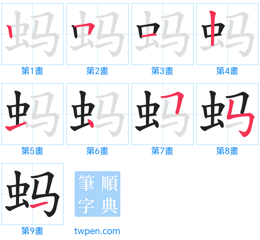 “「蚂」的筆畫”