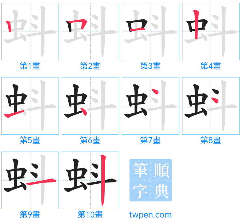 “「蚪」的筆畫”