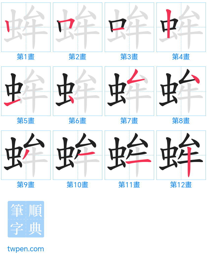 “「蛑」的筆畫”