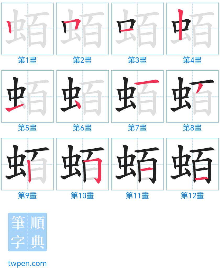 “「蛨」的筆畫”