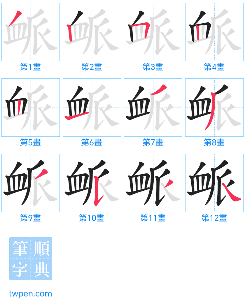 “「衇」的筆畫”