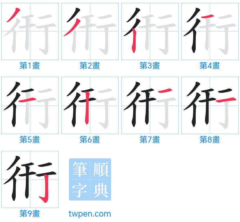 “「衎」的筆畫”