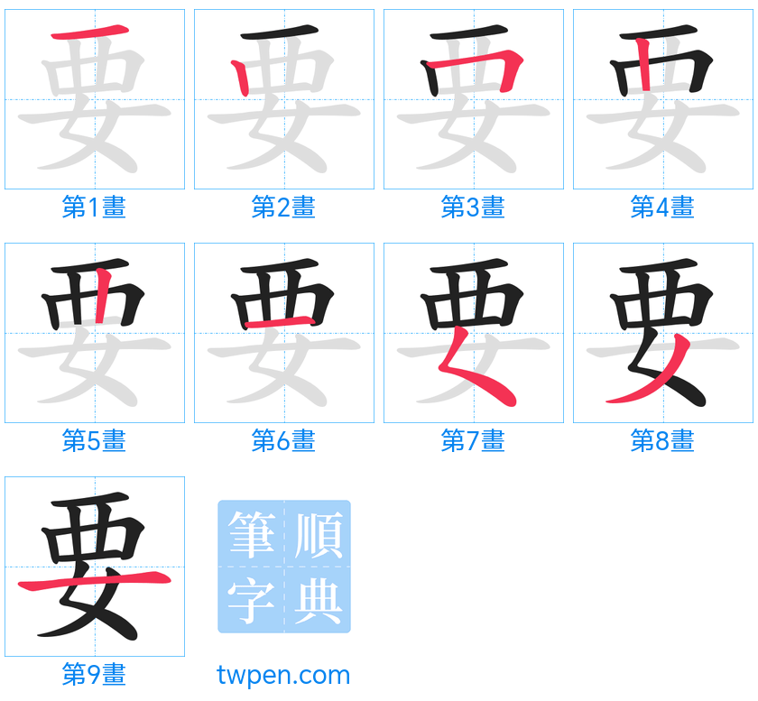 “「要」的筆畫”