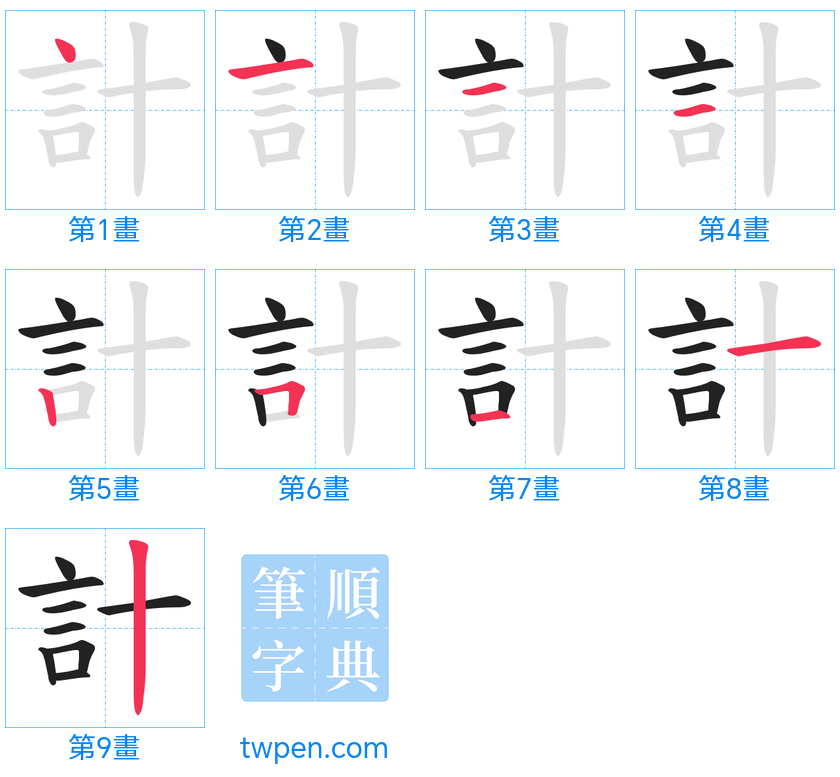 “「計」的筆畫”