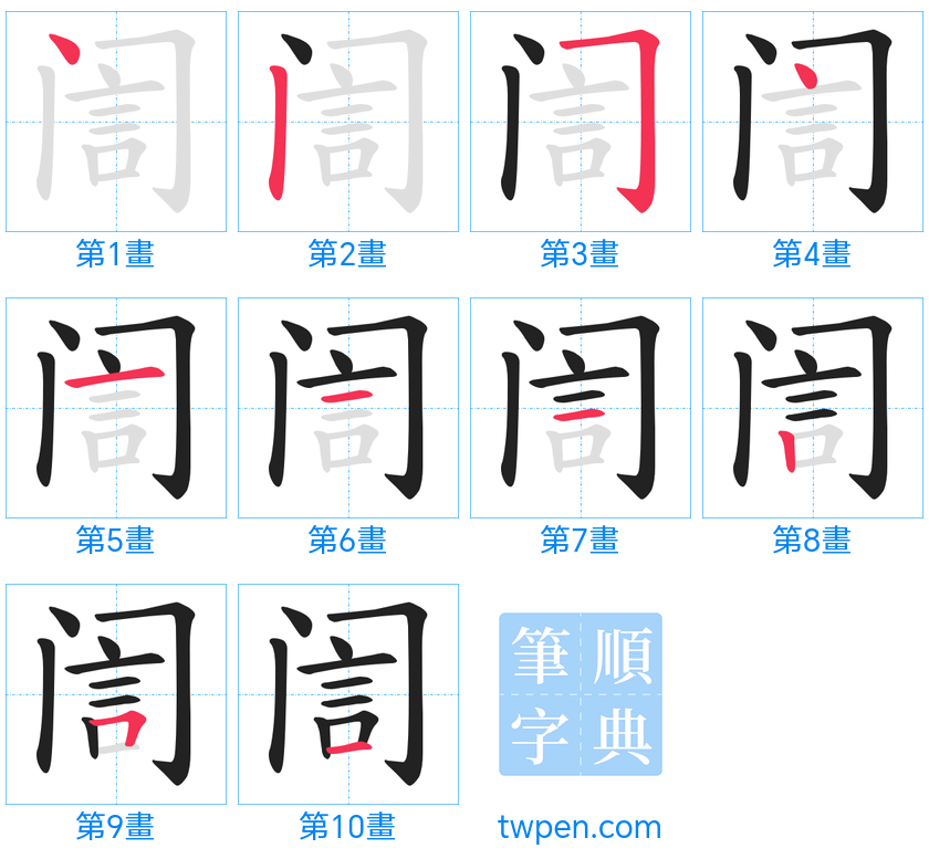 “「訚」的筆畫”